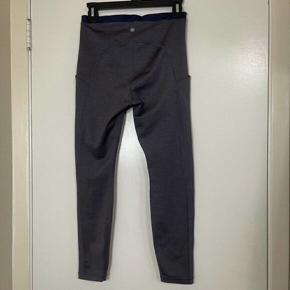 ATHLETA ultimate stash pocket 7/8 purple navy leggings size Small - Picture 6 of 6